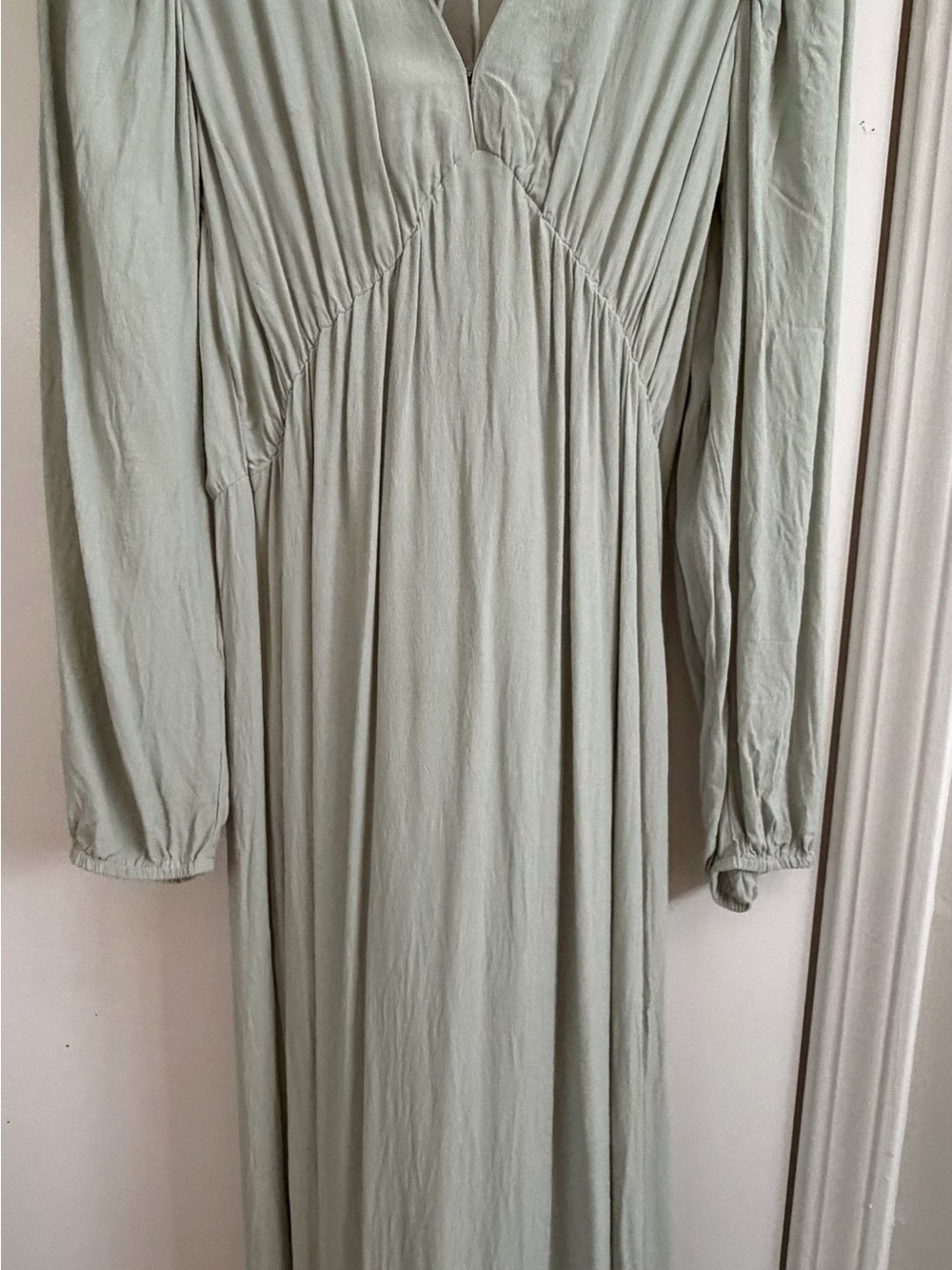 H&M Light Sage Long Sleeve Maxi Dress